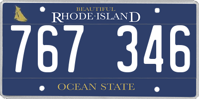 RI license plate 767346