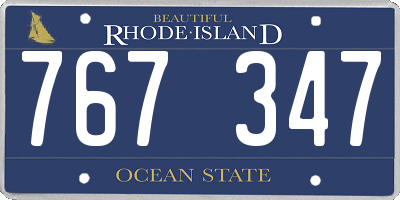 RI license plate 767347