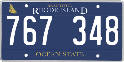 RI license plate 767348