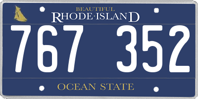 RI license plate 767352
