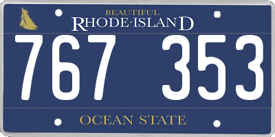 RI license plate 767353