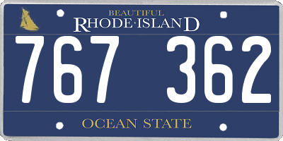 RI license plate 767362