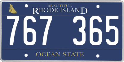 RI license plate 767365