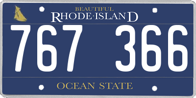 RI license plate 767366