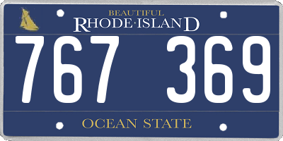RI license plate 767369
