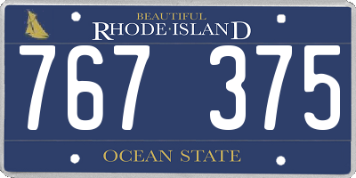 RI license plate 767375