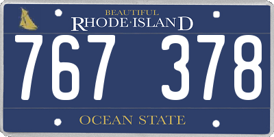RI license plate 767378