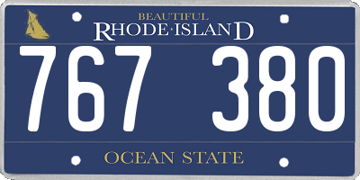 RI license plate 767380
