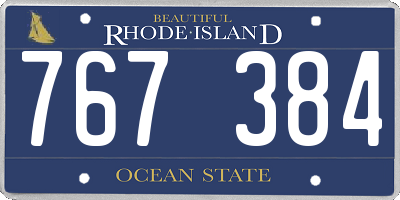 RI license plate 767384