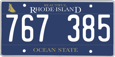 RI license plate 767385
