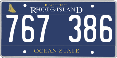 RI license plate 767386