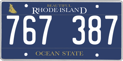 RI license plate 767387