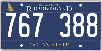 RI license plate 767388