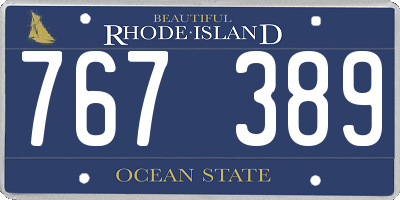 RI license plate 767389
