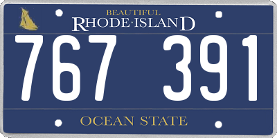 RI license plate 767391