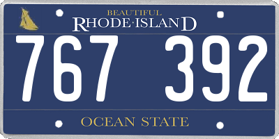 RI license plate 767392