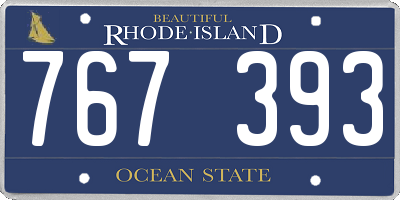 RI license plate 767393