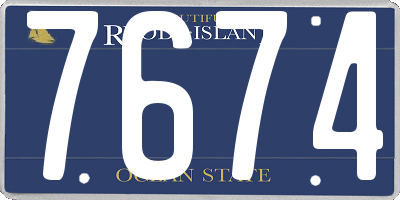 RI license plate 7674