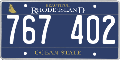 RI license plate 767402
