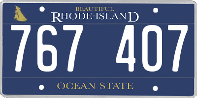 RI license plate 767407