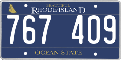 RI license plate 767409