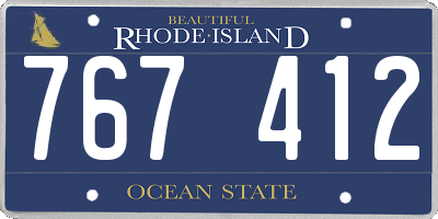 RI license plate 767412