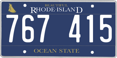 RI license plate 767415