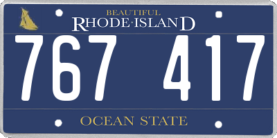 RI license plate 767417