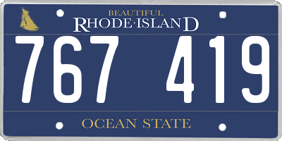 RI license plate 767419