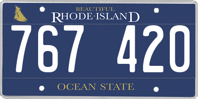 RI license plate 767420