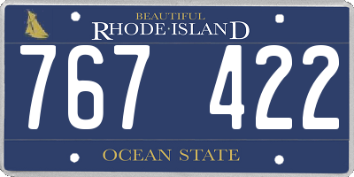 RI license plate 767422