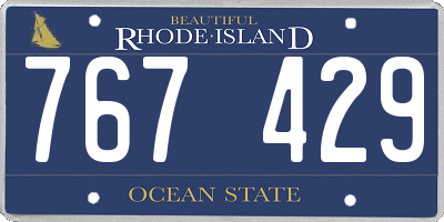 RI license plate 767429
