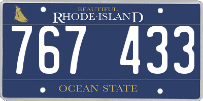 RI license plate 767433