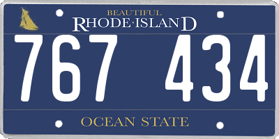 RI license plate 767434