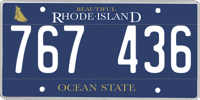 RI license plate 767436