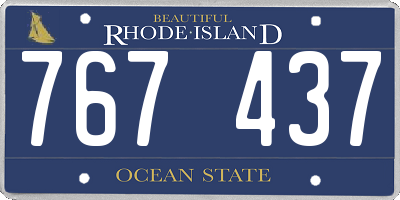 RI license plate 767437