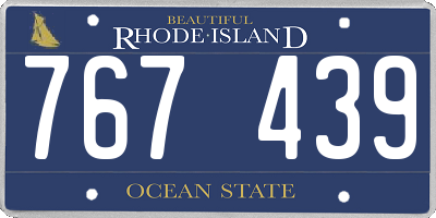 RI license plate 767439