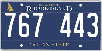 RI license plate 767443