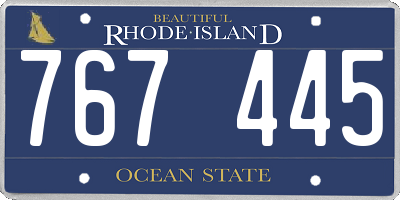 RI license plate 767445