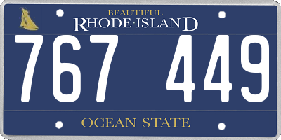 RI license plate 767449