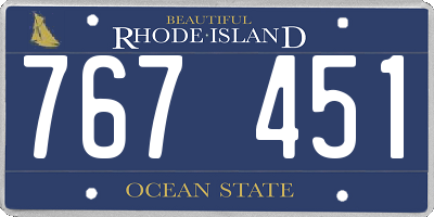 RI license plate 767451