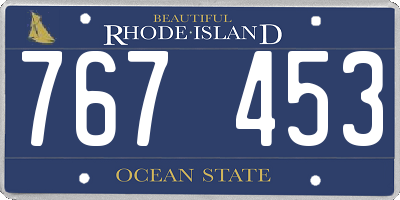 RI license plate 767453