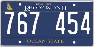 RI license plate 767454