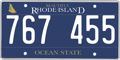 RI license plate 767455