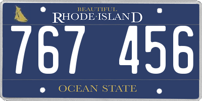 RI license plate 767456