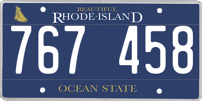 RI license plate 767458