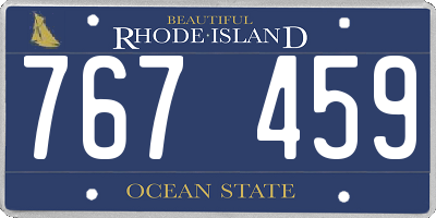 RI license plate 767459