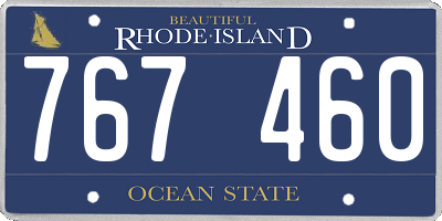 RI license plate 767460