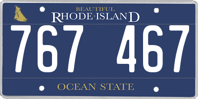 RI license plate 767467