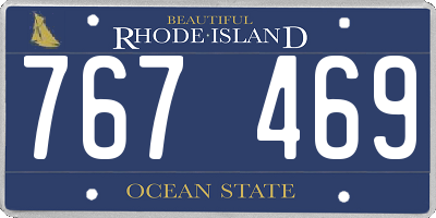 RI license plate 767469